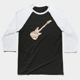 Retro Style Guitars (Red, Gold, Black, Line) Baseball T-Shirt